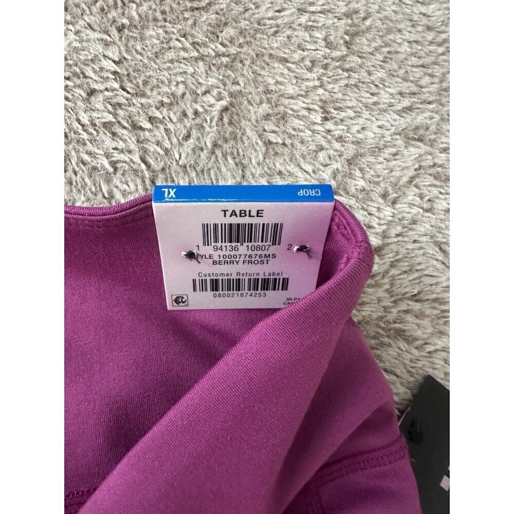Id Ideology Compression High-Rise Side-Pocket Cropped Leggings Berry XL New - Picture 9 of 15